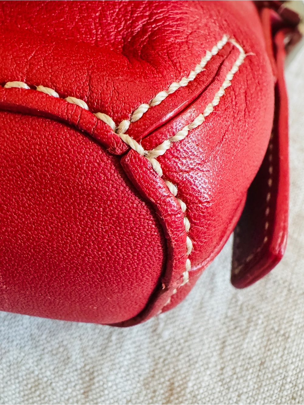 ♥️ Vintage Coach Soho Flap Shoulder Bag 4280 Red Glove Tanned Leather Y2K 2004 - Picture 9 of 12
